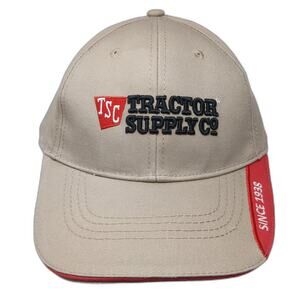 Tractor Supply Co Slideback Hat Solid Beige One Size Embroidered Adjustable